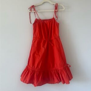 Chinti & Parker Bright Red Mini Dress Summer Cotton Sundress